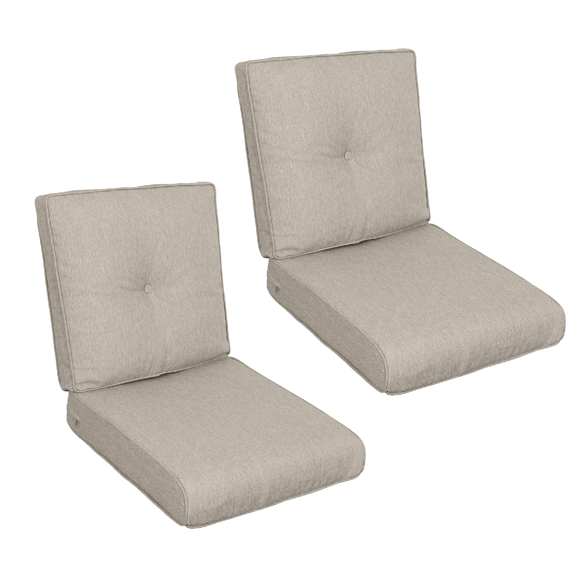 2-Pack High Back Patio Chair Cushions Set - Waterproof Outdoor Seat & Back Replacement for Rocking, Adirondack & Garden Chairs (Beige Brown)