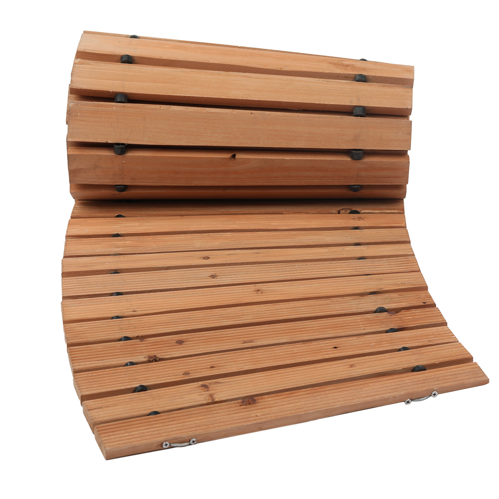 8ft Roll-Out Curved Wooden Garden Pathway - Durable Cedar Walkway Mat for Outdoor Landscaping & Mud Control