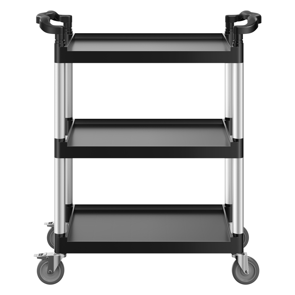 Heavy Duty 3-Tier Utility Cart with Wheels - 300 lbs Capacity Mobile Service Trolley for Garage & Home Organization