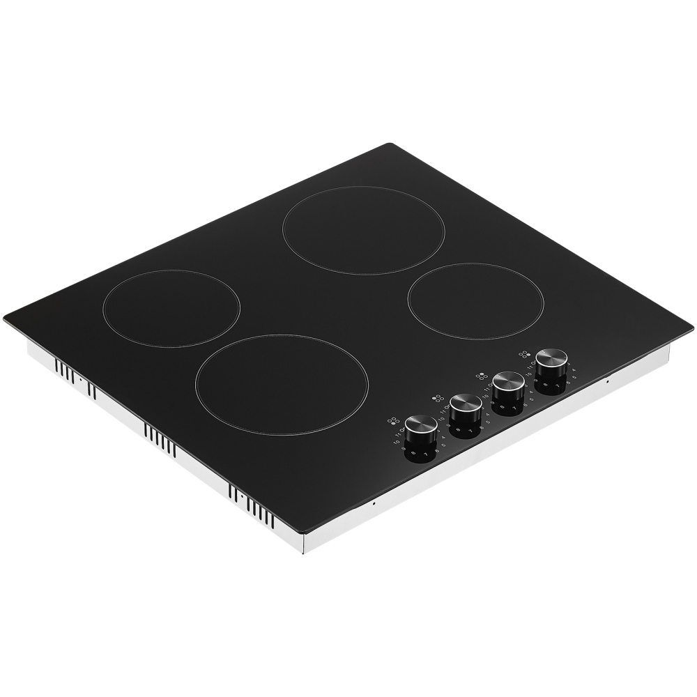23.2" Built-in Electric Cooktop with 4 Radiant Burners, Knob Control Ceramic Glass Stove Top, 6000W High Power Kitchen Range for Home