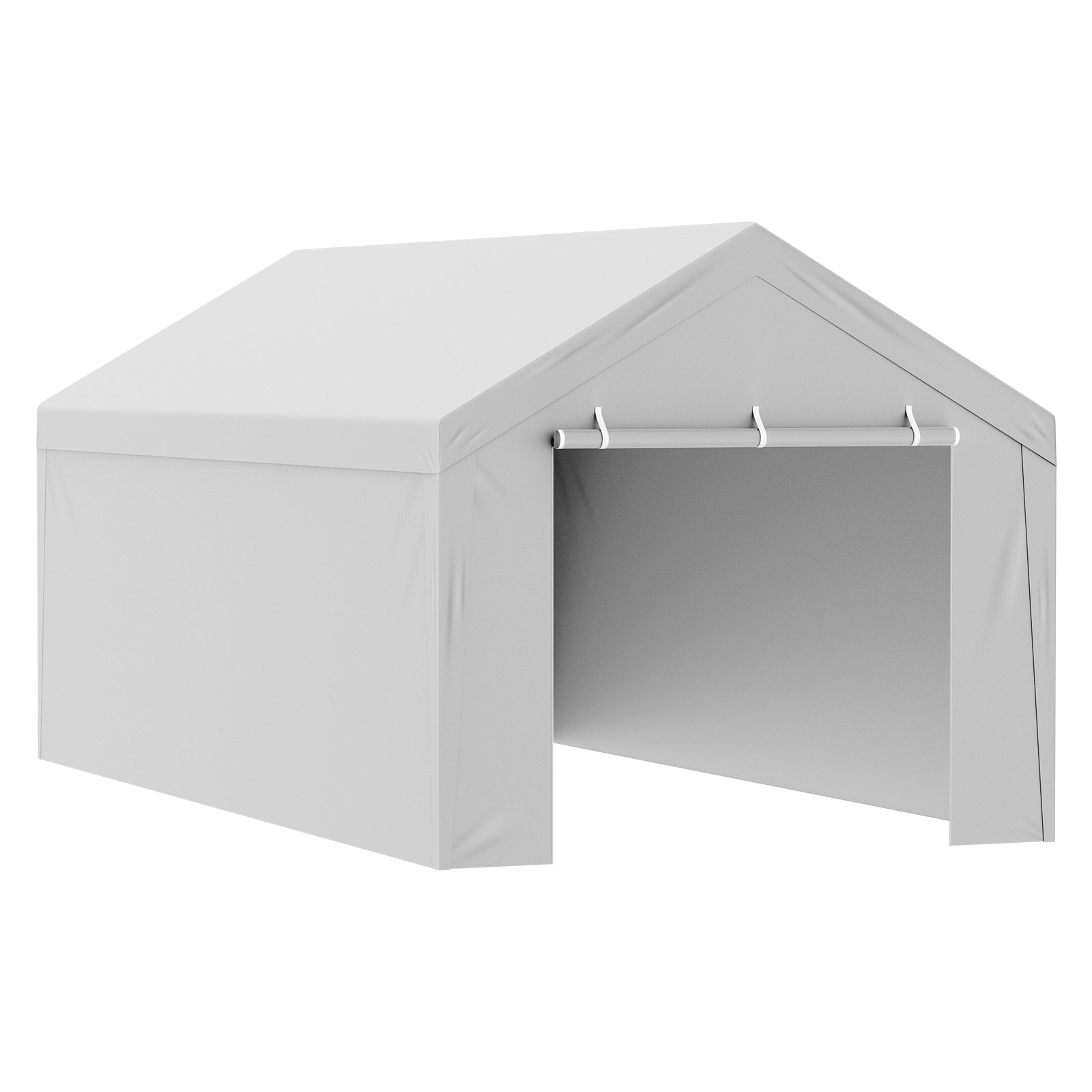 Heavy-Duty Waterproof Replacement Canopy Cover & Side Walls for 10x20 ft Carport Garage Tent, UV Resistant PE Tarp Shelter with Ball Bungees (Frame Not Included)