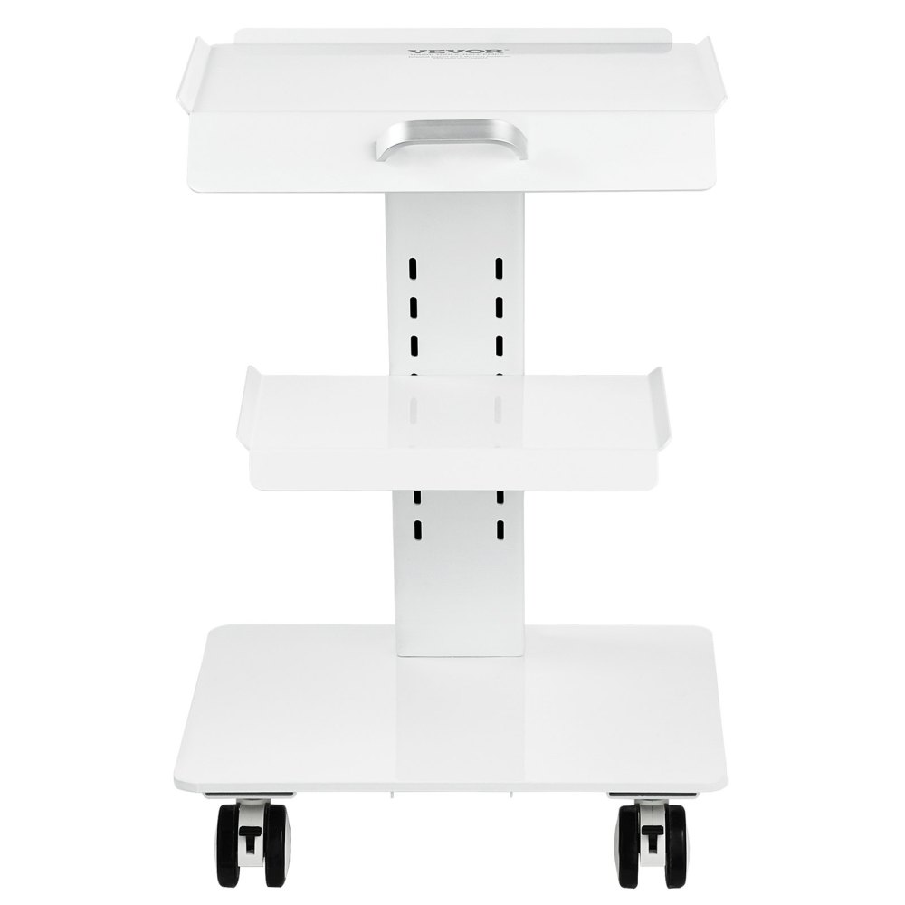 VEVOR 3-Layer Rolling Lab Cart, Heavy Duty Stainless Steel Medical Trolley with Swivel Wheels, Mobile Clinic Utility Cart for Salon & Spa