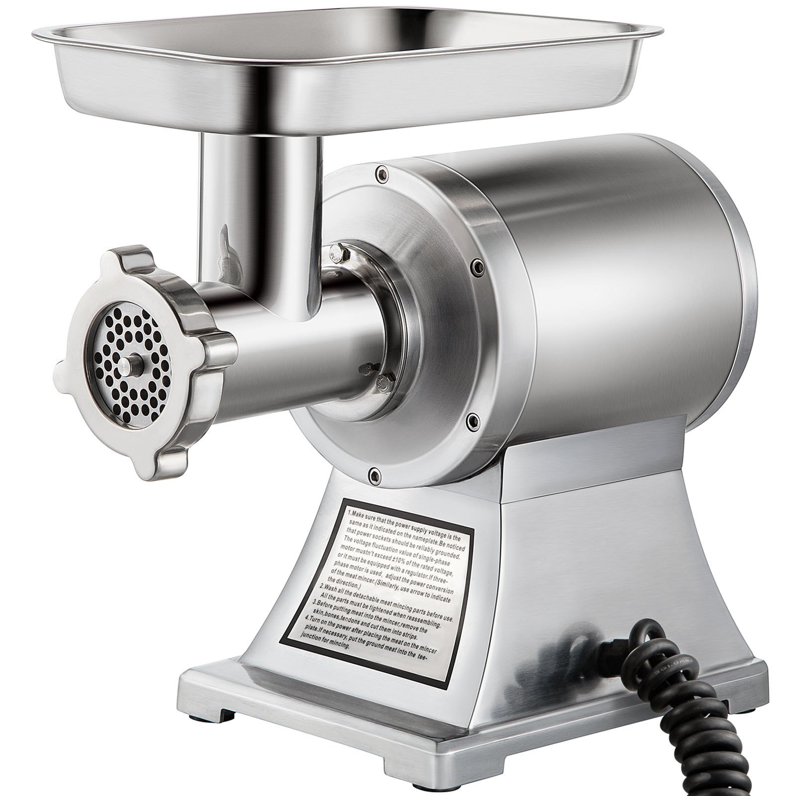 VEVOR Commercial Meat Grinder, 1100W Heavy Duty Electric Meat Mincer with Stainless Steel Construction, Industrial Grade Food Processor for Sausage Making & Kitchen Prep