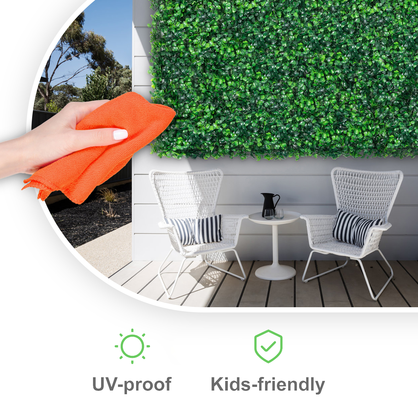 12-Pack Artificial Boxwood Hedge Wall Panels - UV Protected Privacy Screen & Greenery Backdrop for Outdoor Indoor Garden Fence