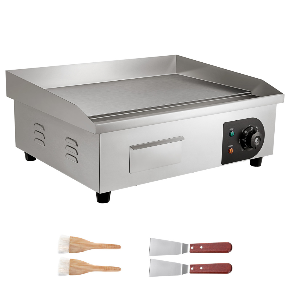 1750W Commercial Electric Griddle Stainless Steel Flat Top Grill with Adjustable Temp Control, Countertop Hot Plate for Steak, Pancakes & Burgers