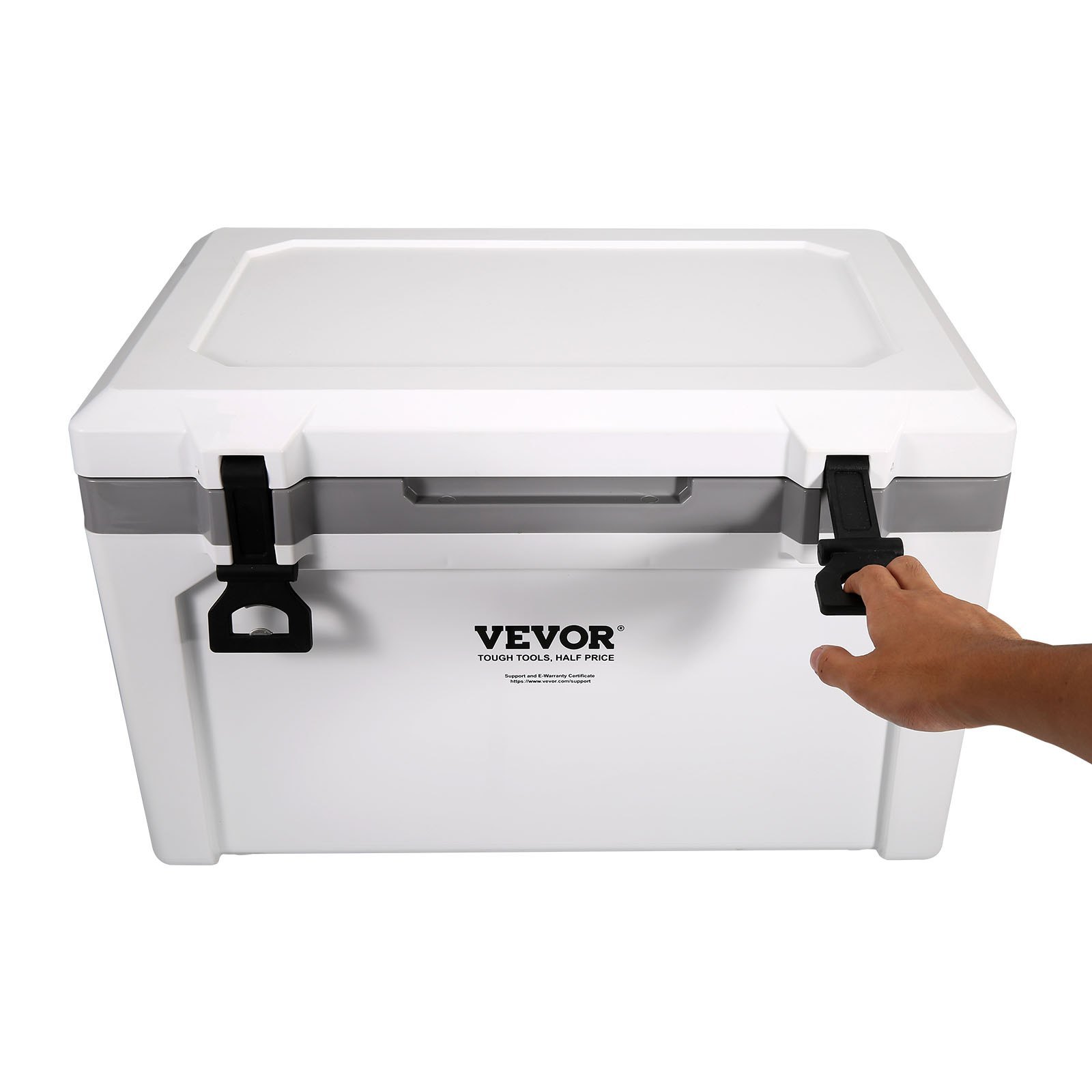 VEVOR 52 Qt Insulated Hard Cooler - Portable Ice Chest with 6-Day Retention, Heavy Duty Handle & Latches for Camping, Beach, and Outdoor Adventures