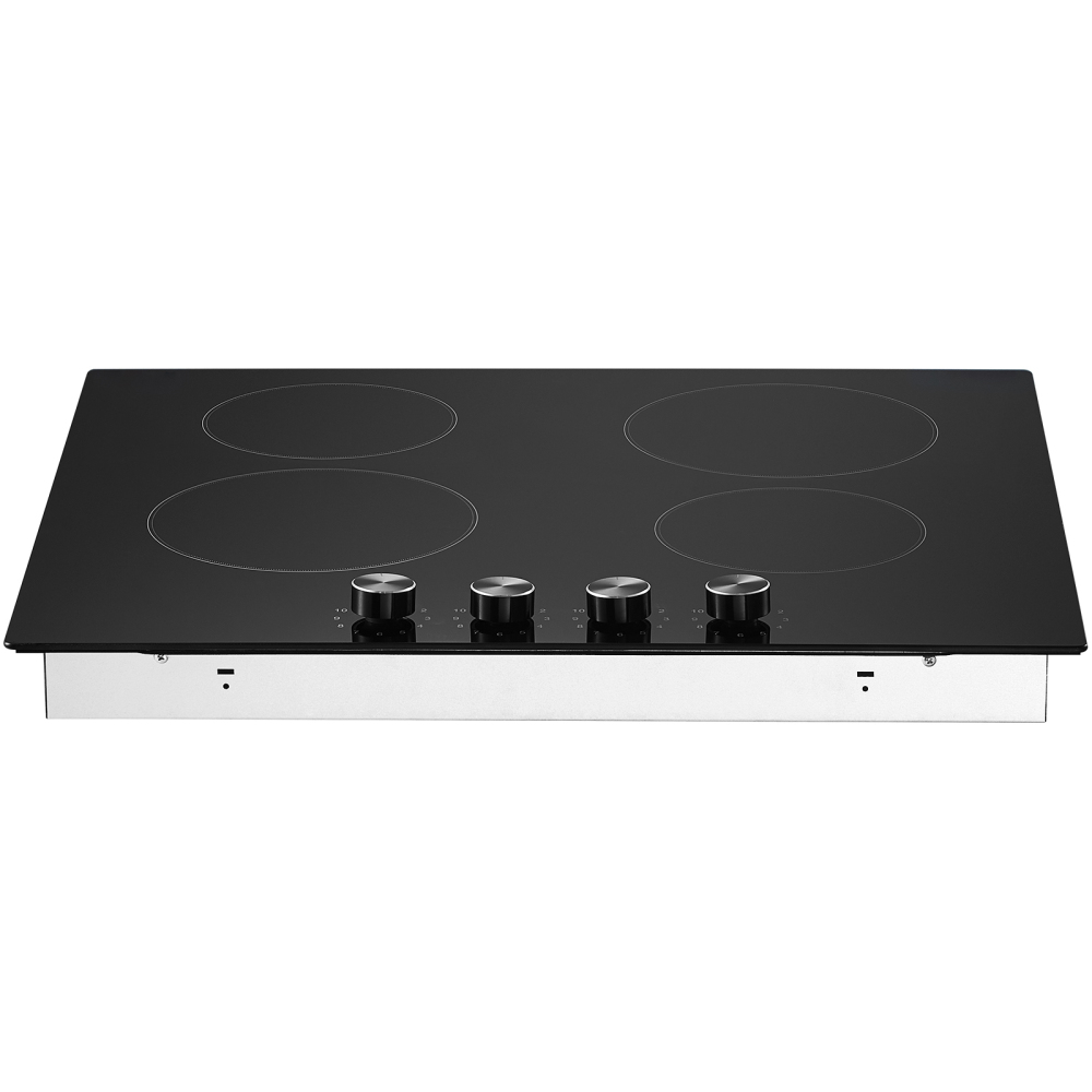23.2" Built-in Electric Cooktop with 4 Radiant Burners, Knob Control Ceramic Glass Stove Top, 6000W High Power Kitchen Range for Home