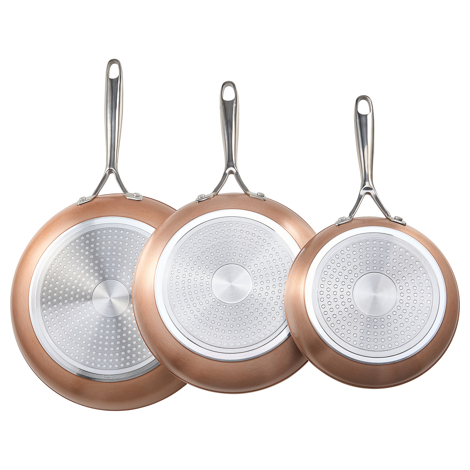 3-Piece Nonstick Frying Pan Set - Aluminum Skillet Cookware for Induction, Gas & Electric Stoves