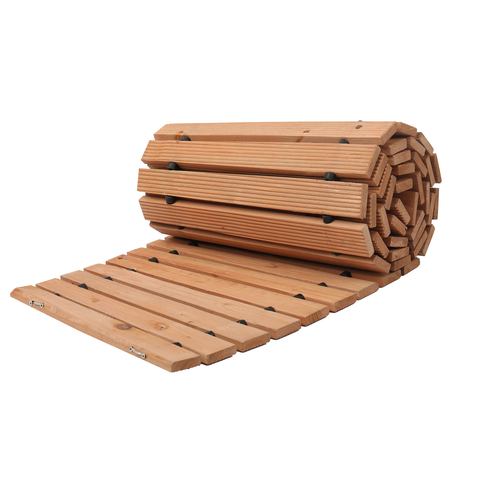 8ft Roll-Out Curved Wooden Garden Pathway - Durable Cedar Walkway Mat for Outdoor Landscaping & Mud Control