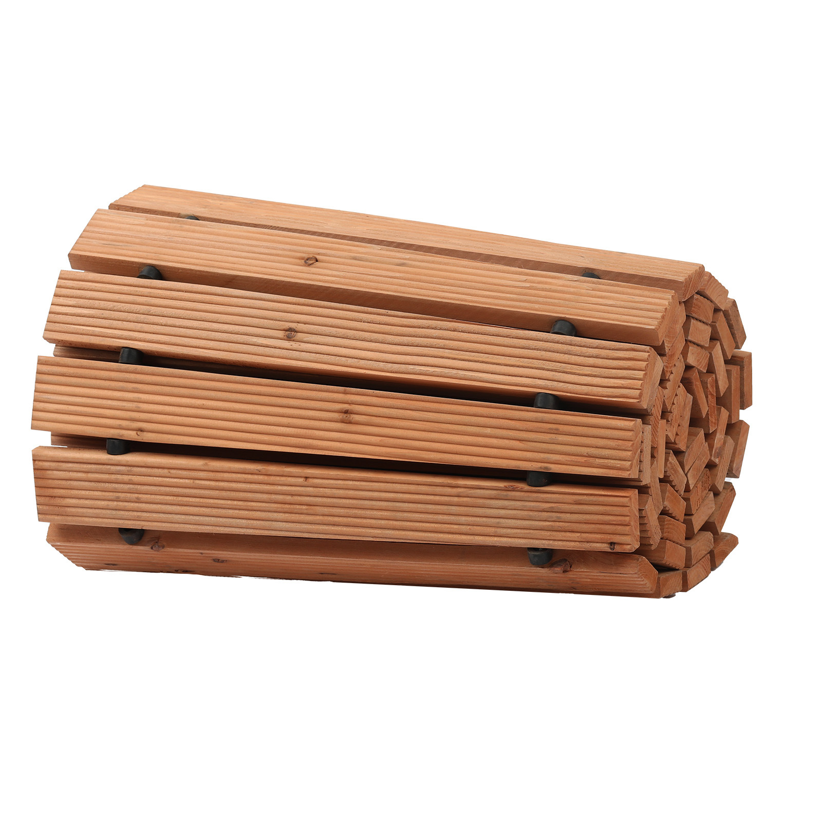 8ft Roll-Out Curved Wooden Garden Pathway - Durable Cedar Walkway Mat for Outdoor Landscaping & Mud Control