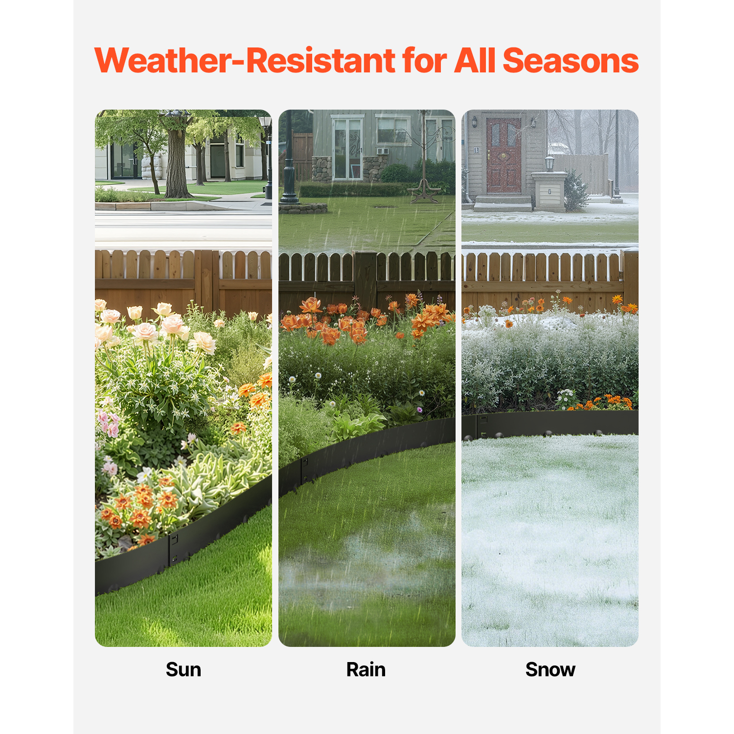5-Pack Heavy Duty Steel Landscape Edging Kit - 39" Rust-Resistant Metal Garden Border with Spikes for Flower Beds, Lawns & Driveways