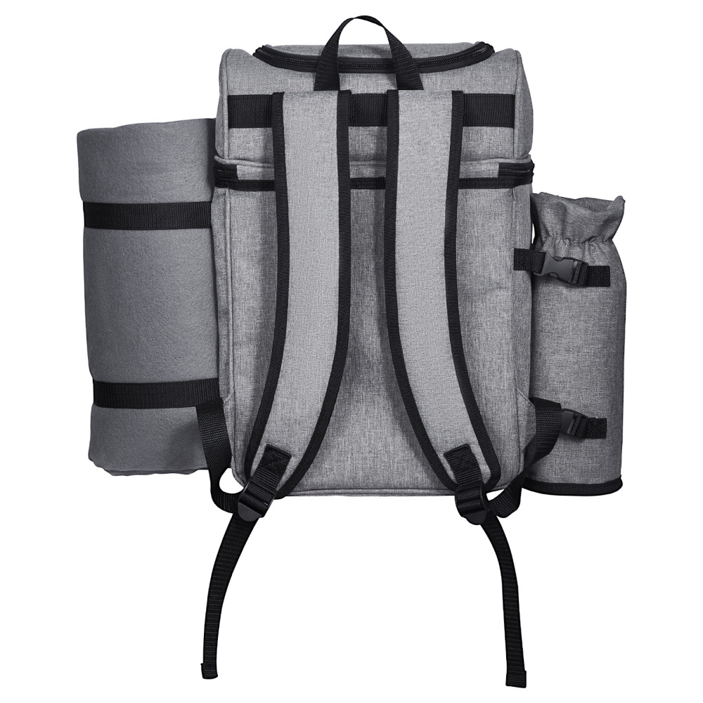 Premium Picnic Backpack Set for 4 with Insulated Cooler, Fleece Blanket & Shatterproof Tableware - Portable Outdoor Dining Kit