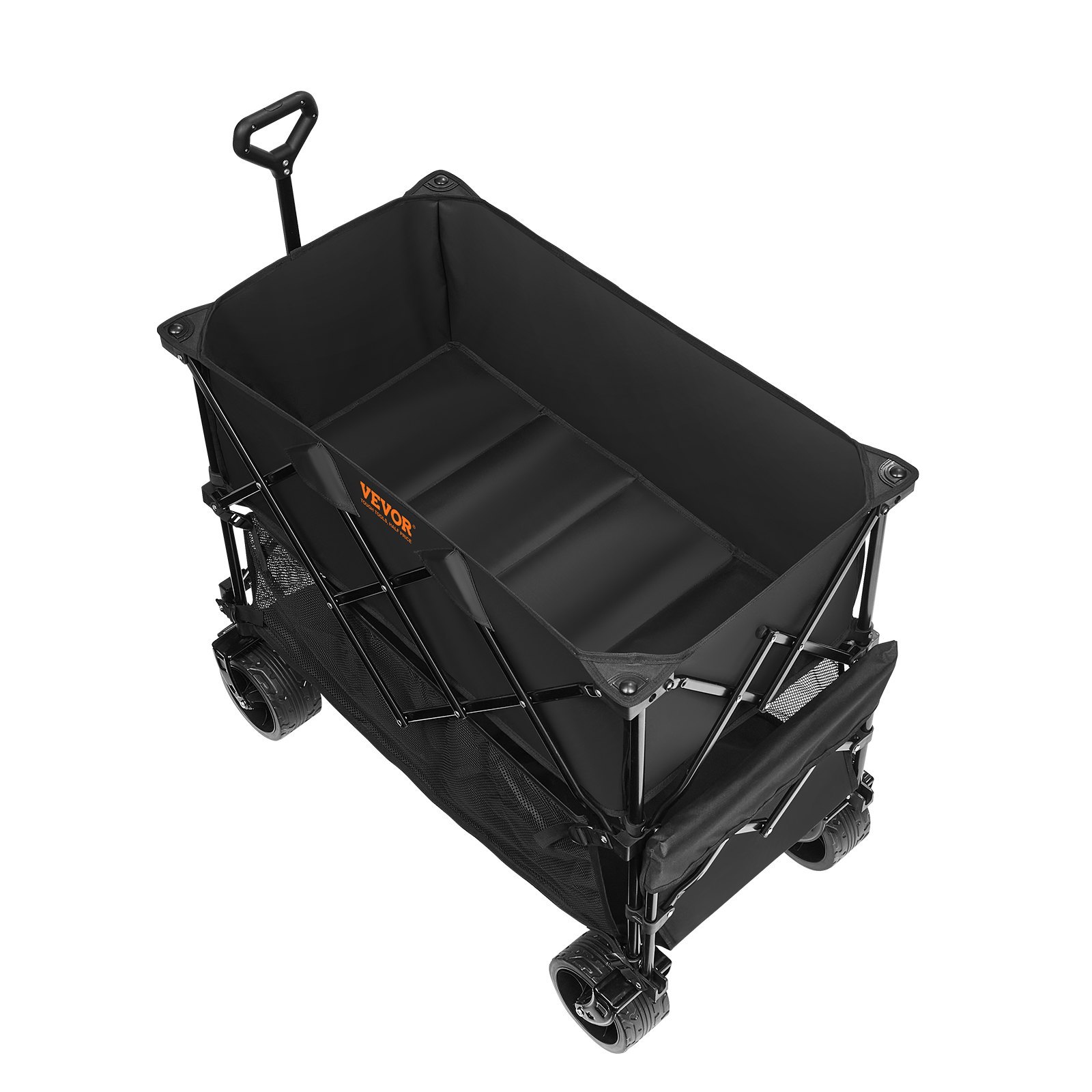 VEVOR Heavy Duty Double Decker Wagon Cart - Collapsible Garden Utility Cart with All-Terrain Wheels & Extendable Tailgate