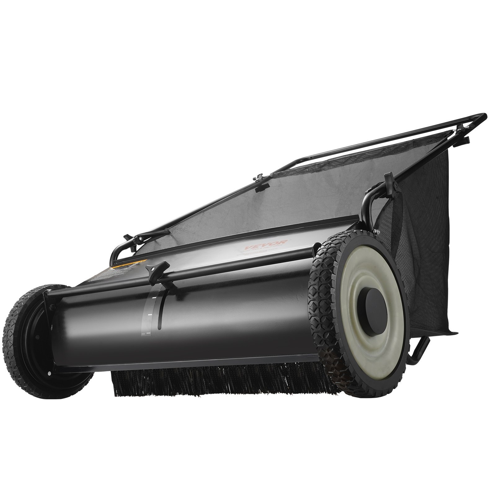 VEVOR 26-Inch Push Lawn Sweeper with Heavy-Duty Steel Frame & Large 7 Cu. Ft. Mesh Collection Bag for Leaves and Grass