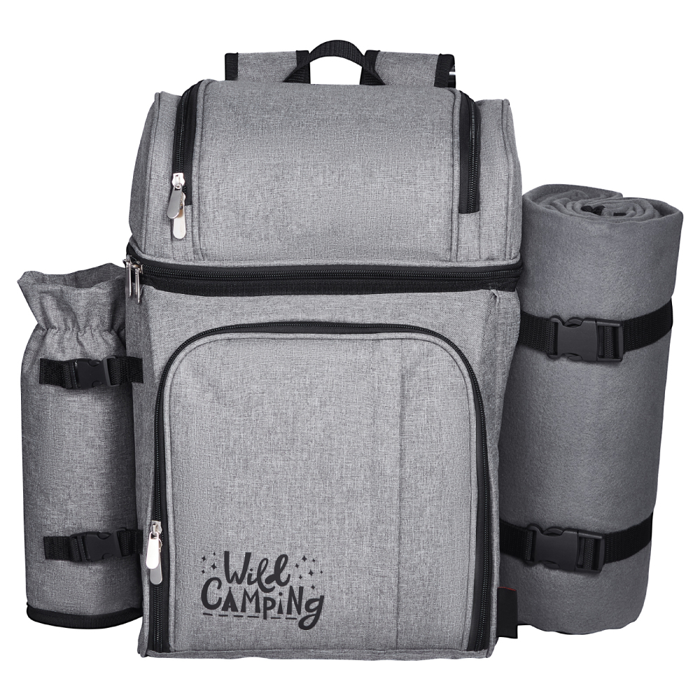 Premium Picnic Backpack Set for 4 with Insulated Cooler, Fleece Blanket & Shatterproof Tableware - Portable Outdoor Dining Kit