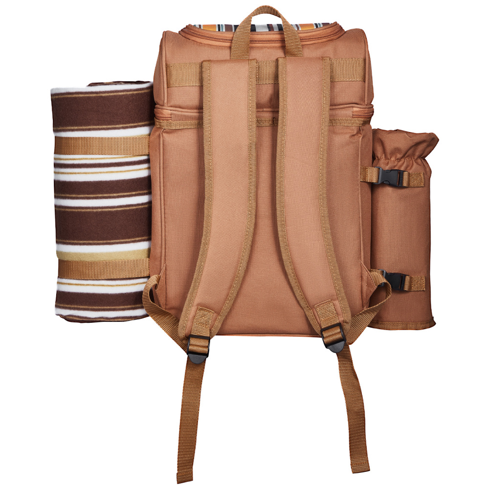 Insulated Picnic Backpack for 4 with Cooler, Waterproof Blanket & Tableware - Portable Outdoor Lunch Bag