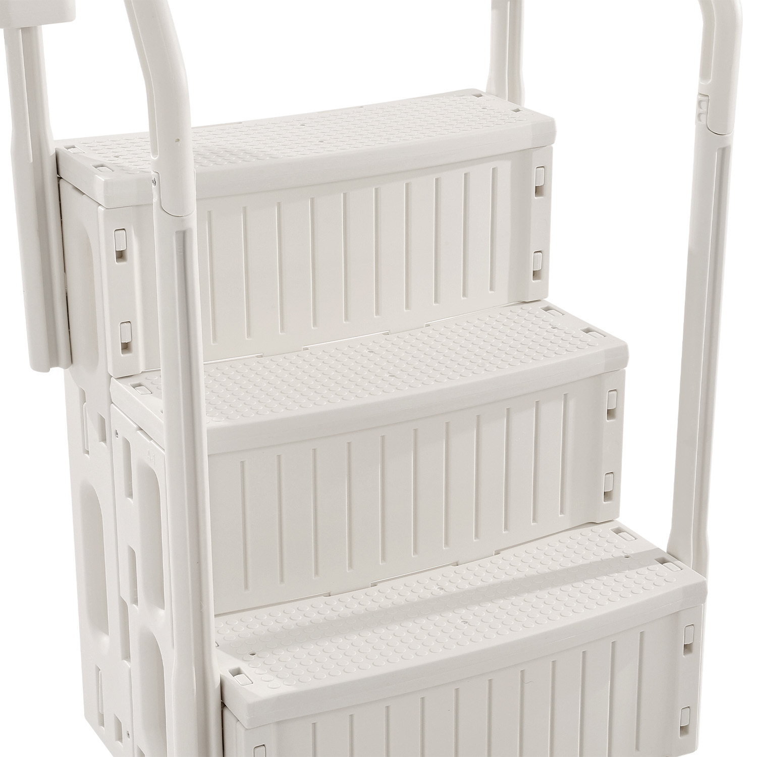 4-Step White Above Ground Pool Ladder with Double Handrails, Heavy Duty Non-Slip Staircase for 48-54 Inch Pools