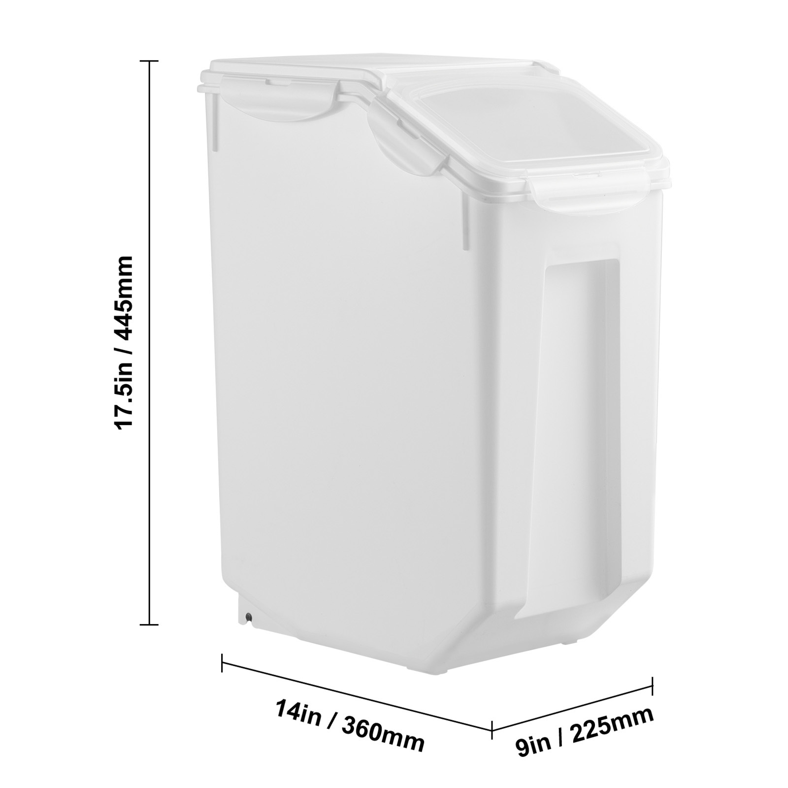 4.5 Gallon Airtight Flour & Rice Storage Container with Wheels - Large Kitchen Grain Bin with Clear Window, BPA-Free Dry Food Organizer for Pantry