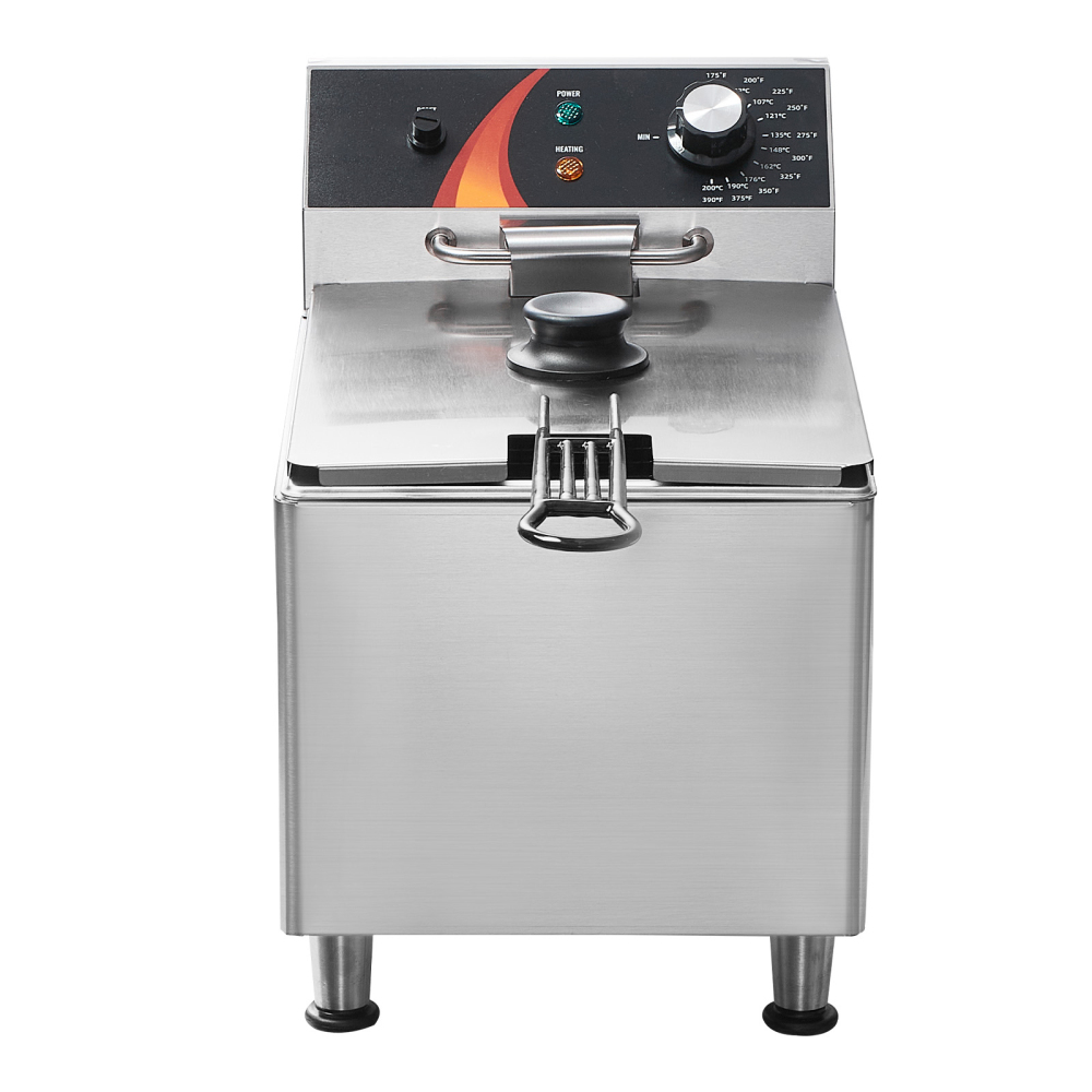 Commercial Electric Deep Fryer Countertop Stainless Steel 12Qt 1750W Heavy Duty Restaurant Kitchen Equipment