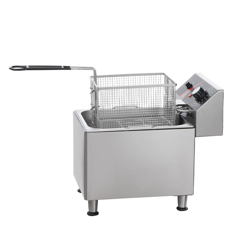 Commercial Electric Deep Fryer Countertop Stainless Steel 12Qt 1750W Heavy Duty Restaurant Kitchen Equipment