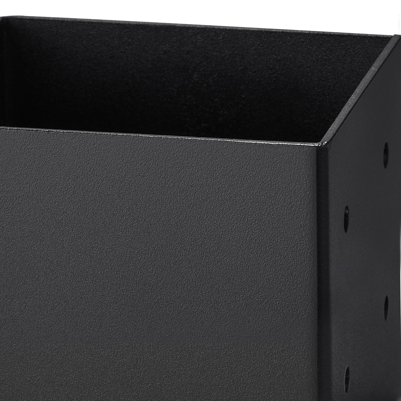 4-Pack Heavy Duty 6x6 Post Base Brackets - Powder Coated Black Steel Deck Support Anchors with Installation Hardware