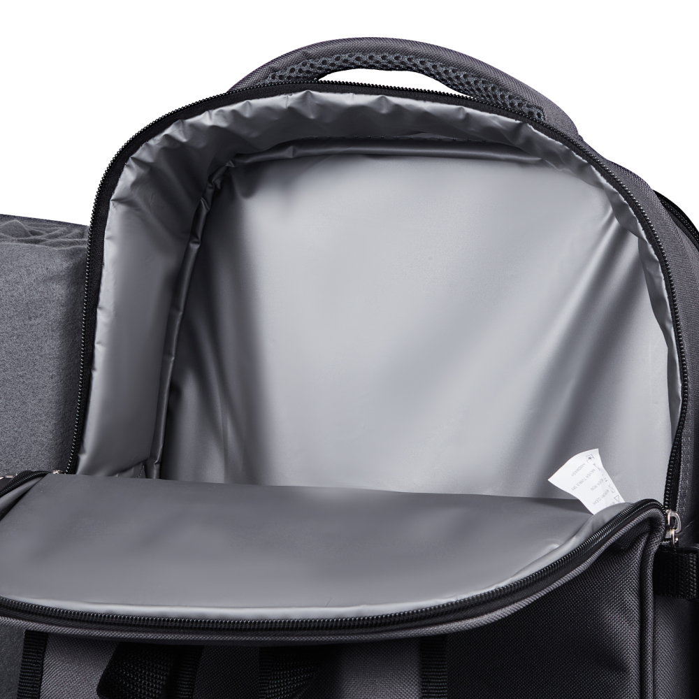All-in-One Insulated Picnic Backpack for Two with Blanket & Wine Glasses - Grey Outdoor Cooler Bag
