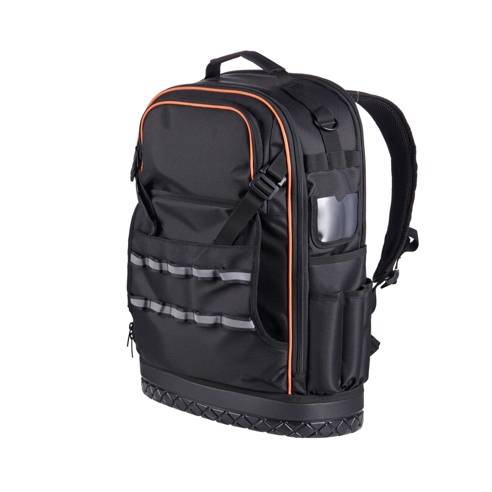 65-Pocket Heavy Duty Tool Backpack with 21-Piece Tool Set, Tear-Resistant Jobsite Organizer for Electricians & Contractors
