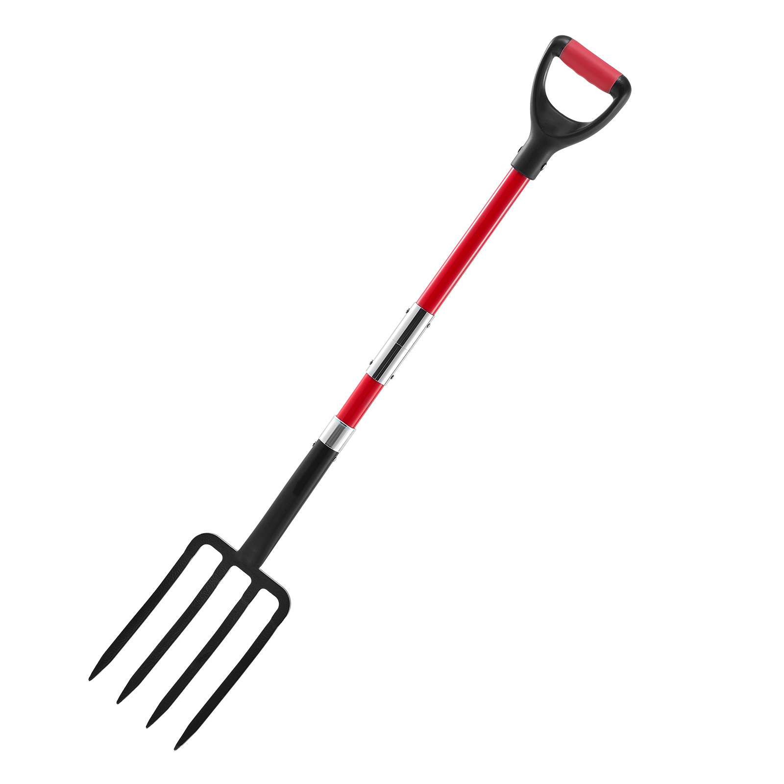 Heavy Duty Garden Fork with Fiberglass Handle - 4 Tine Digging Pitchfork for Compost, Soil Aeration & Yard Work