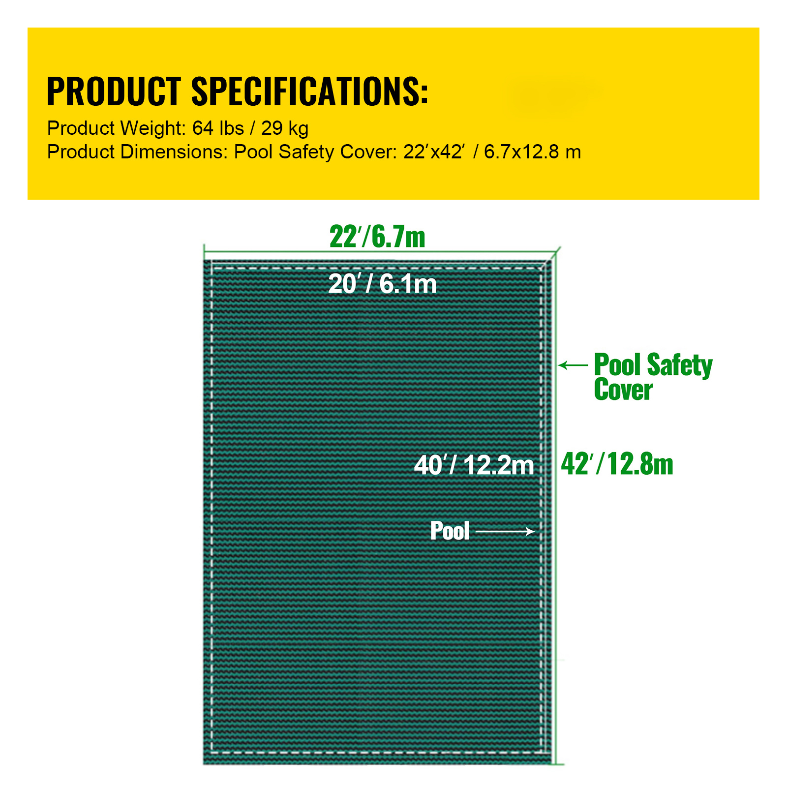 Premium Green Mesh Pool Safety Cover for 20x40ft Rectangle Inground Swimming Pools with Heavy-Duty Brass Anchors & Winter Debris Protection Kit