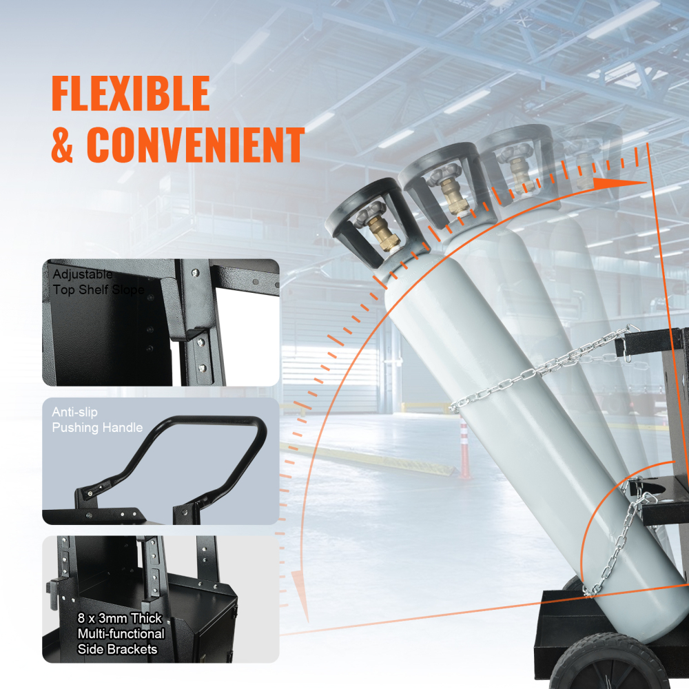 Heavy Duty Welding Cart with Lockable Storage Cabinet & Gas Cylinder Holder, Mobile Welder Stand for TIG/MIG/Plasma Cutter