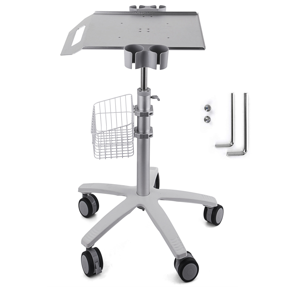 Height Adjustable Medical Cart with Wheels - Rolling Salon Station & Mobile Lab Trolley for Clinic, Beauty, and Spa