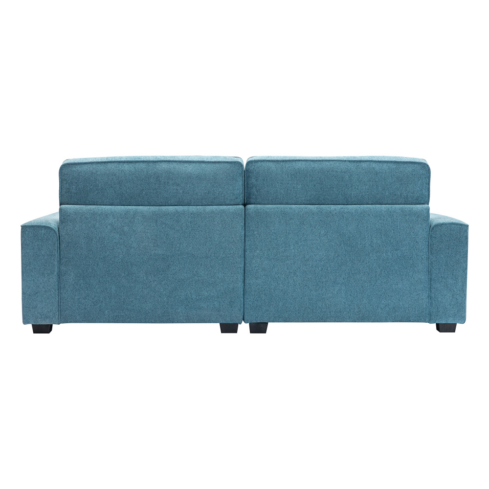 Modern 2-Seat Blue Sofa with Plush Cushions & Sturdy Wood Frame - Compact Loveseat for Living Room, Apartment & Dorm Decor