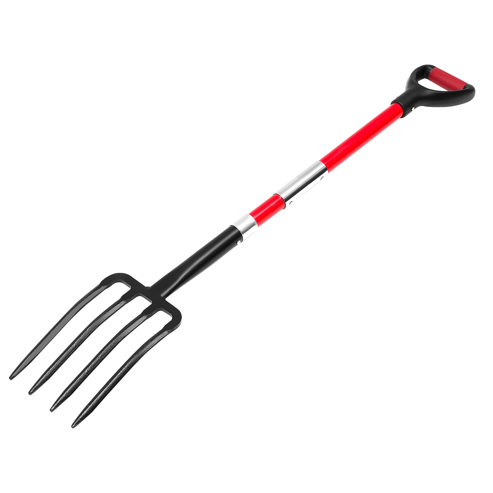 Heavy Duty Garden Fork with Fiberglass Handle - 4 Tine Digging Pitchfork for Compost, Soil Aeration & Yard Work