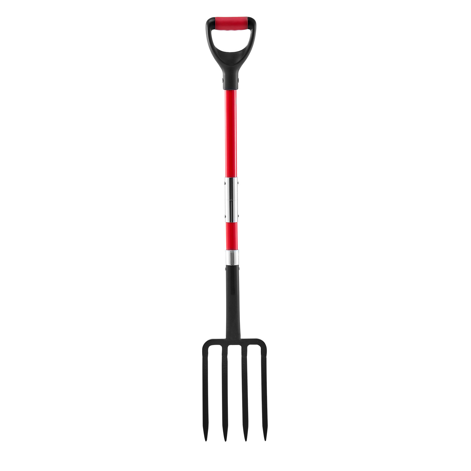 Heavy Duty Garden Fork with Fiberglass Handle - 4 Tine Digging Pitchfork for Compost, Soil Aeration & Yard Work