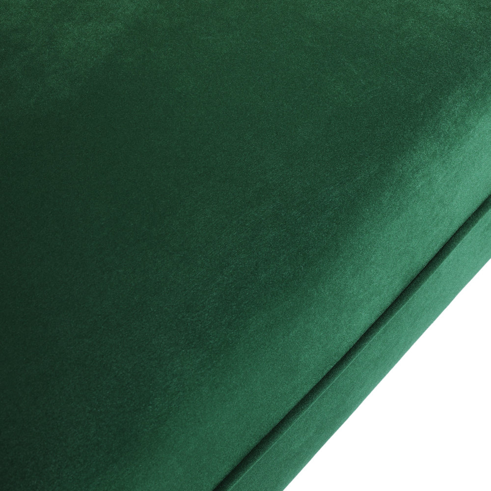 Miranda Emerald Velvet 3-Seater Sofa with Channel Stitching & Tapered Birch Wood Legs - Modern Glam Living Room Furniture