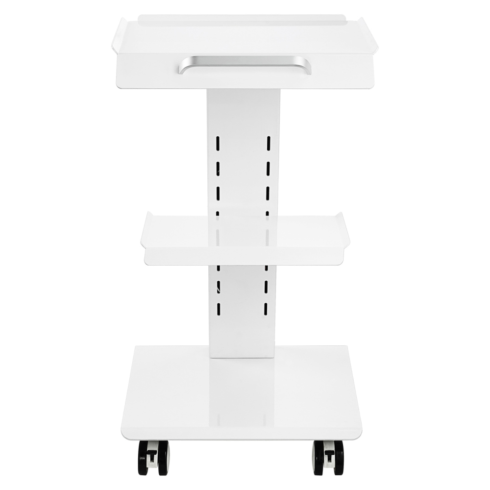 3-Tier Rolling Lab Cart with Power Outlet - Heavy Duty Stainless Steel Utility Trolley for Medical, Salon & Clinic Use