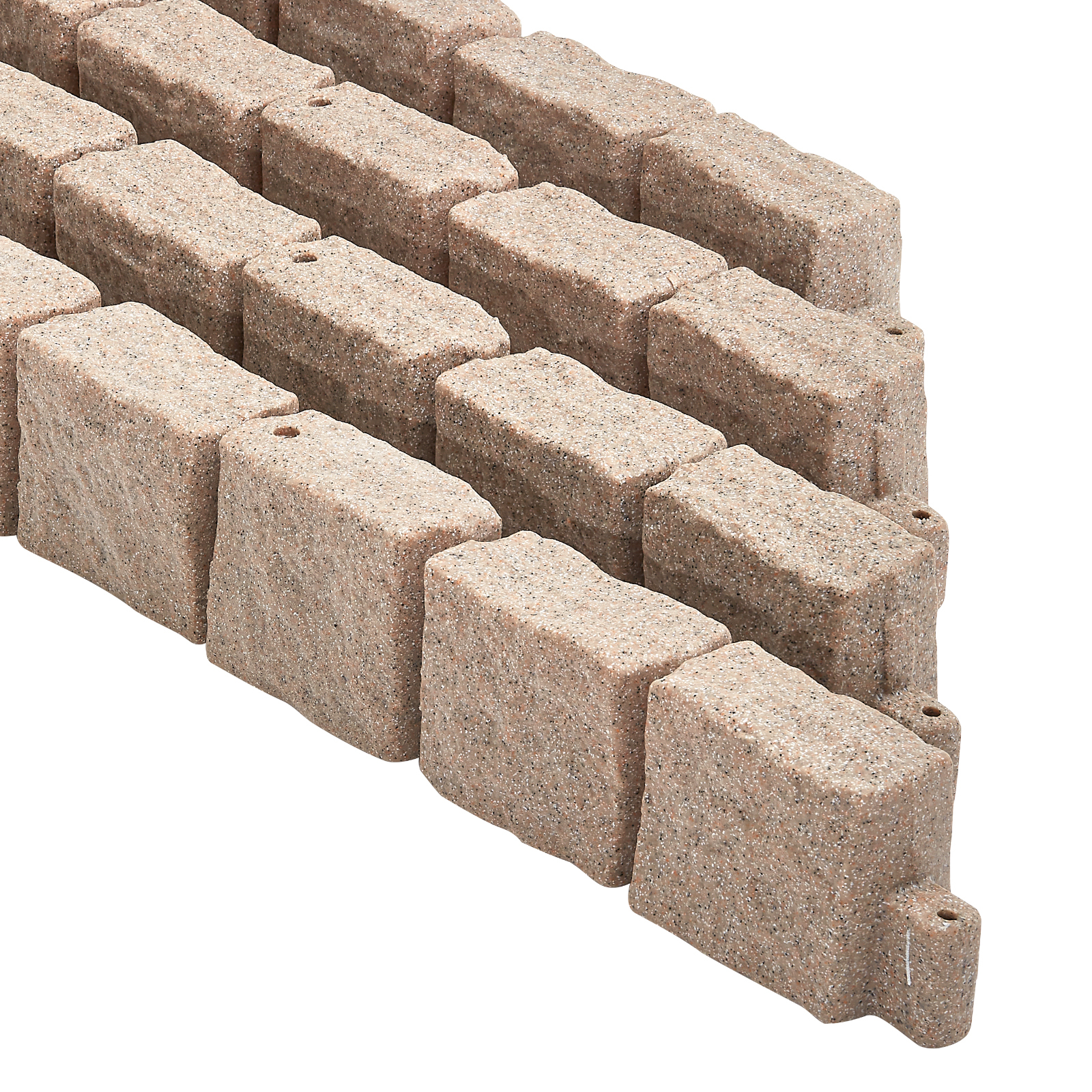 46.8" Brown Faux Stone Landscape Edging Kit - Realistic No-Dig Lawn Border with Anchors