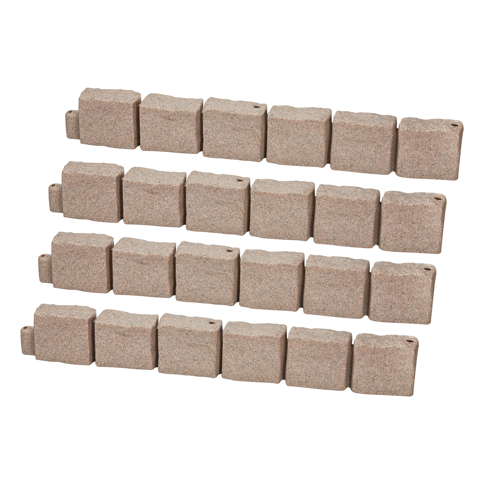 46.8" Brown Faux Stone Landscape Edging Kit - Realistic No-Dig Lawn Border with Anchors