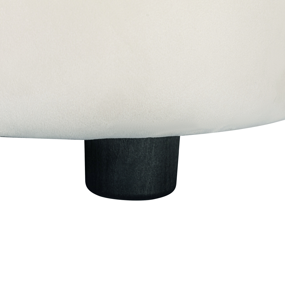 87" Curved Contemporary Sofa in Off-White Velvet: Plush 3-Seater Sectional for Modern Living Room Decor