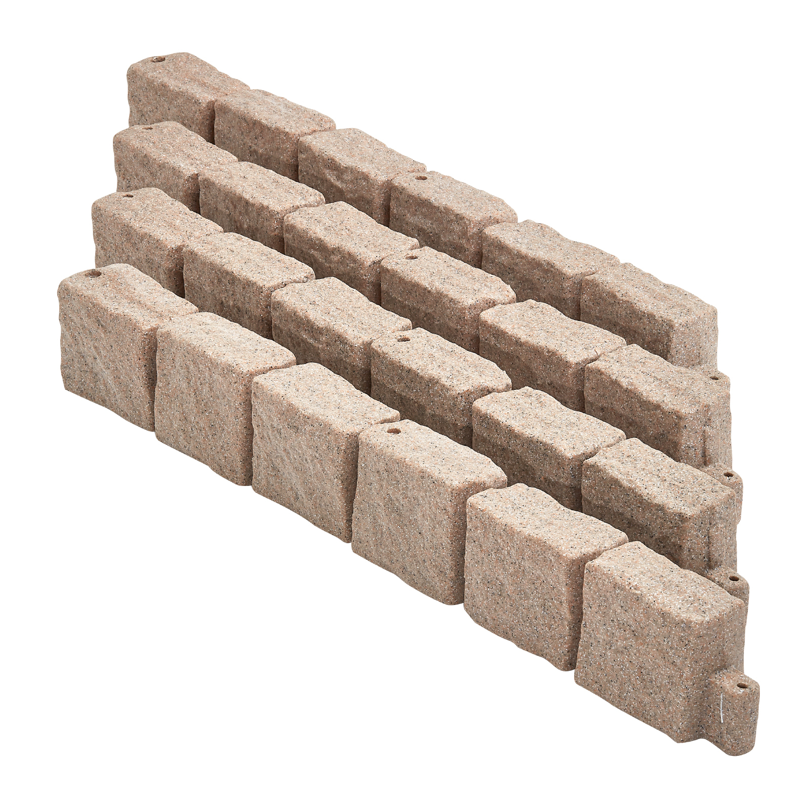 46.8" Brown Faux Stone Landscape Edging Kit - Realistic No-Dig Lawn Border with Anchors