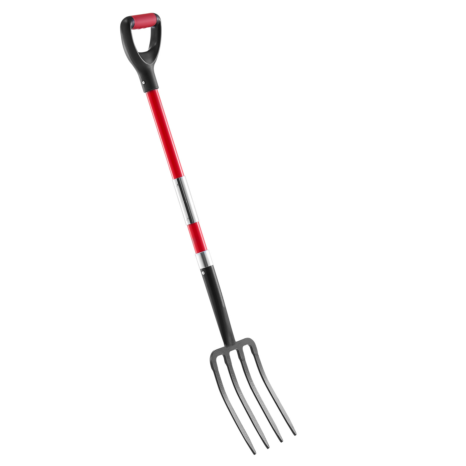 Heavy Duty Garden Fork with Fiberglass Handle - 4 Tine Digging Pitchfork for Compost, Soil Aeration & Yard Work