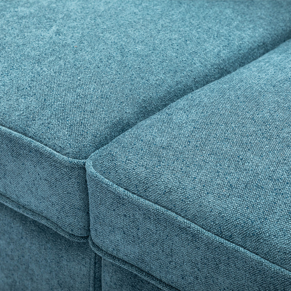 Modern 2-Seat Blue Sofa with Plush Cushions & Sturdy Wood Frame - Compact Loveseat for Living Room, Apartment & Dorm Decor