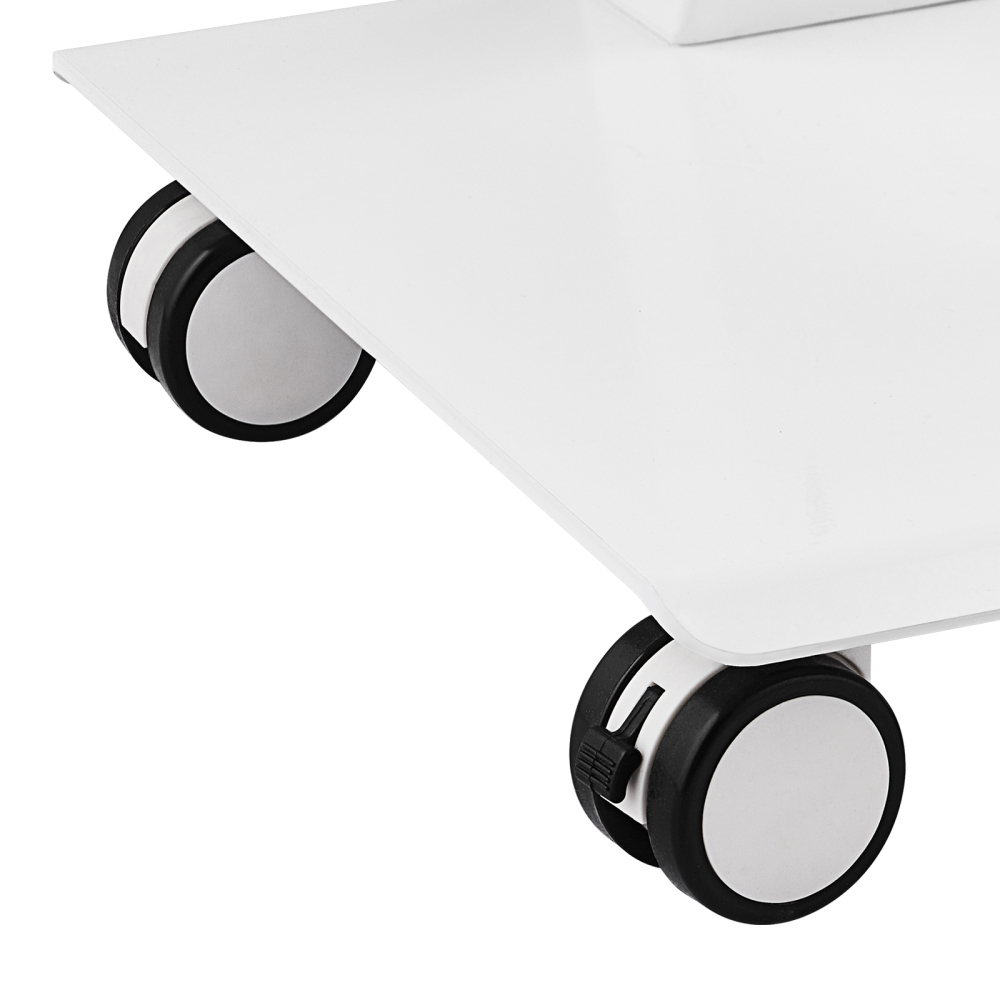 3-Tier Rolling Lab Cart with Power Outlet - Heavy Duty Stainless Steel Utility Trolley for Medical, Salon & Clinic Use