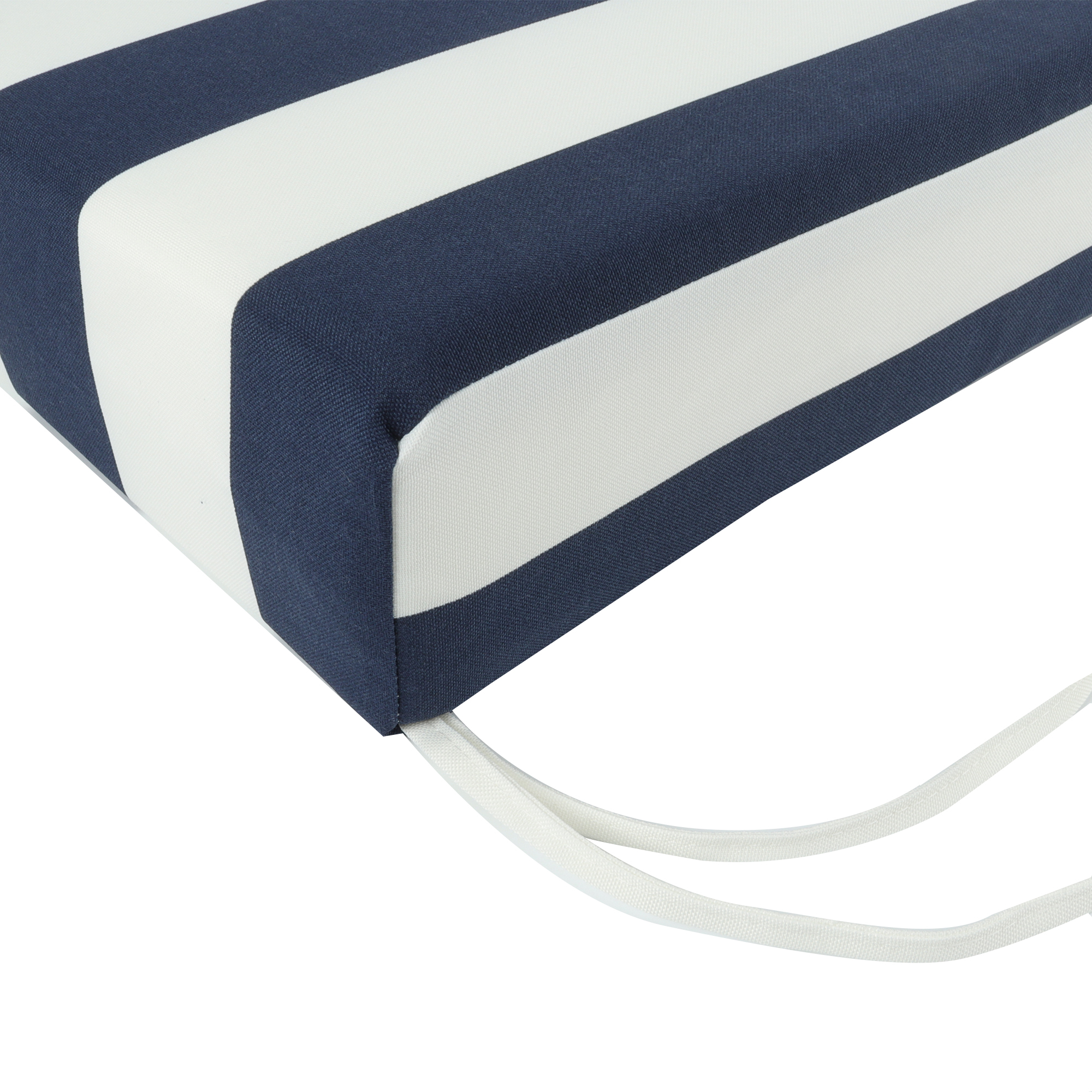 Navy & White Striped Outdoor Deep Seat Cushions - Waterproof Patio Furniture Replacement Set with High Resilience Foam