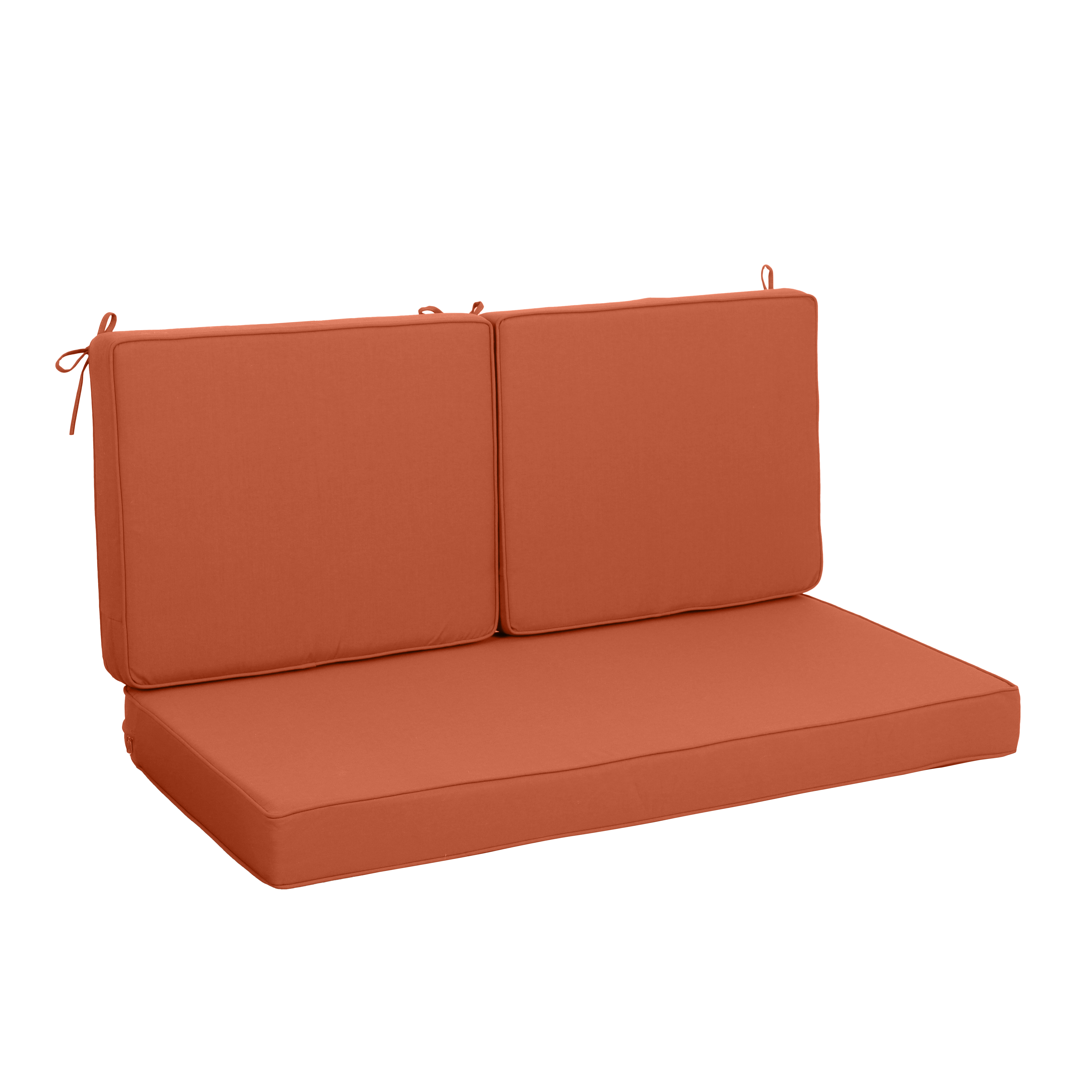 48" Outdoor Loveseat Cushion Set - Waterproof Deep Seat Patio Furniture Cushions with High Resilience Foam & Removable Covers (Red)