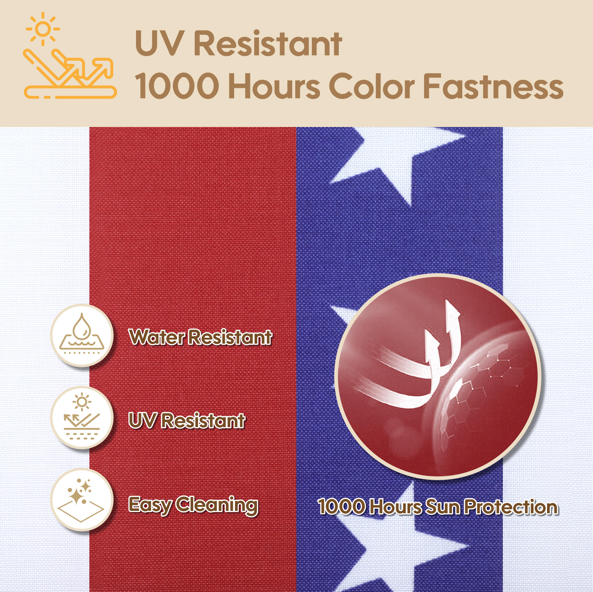2PCS Set Patriotic Flag Outdoor Chaise Lounge Cushions - UV Resistant Patio Seat Pads with Adjustable Ties