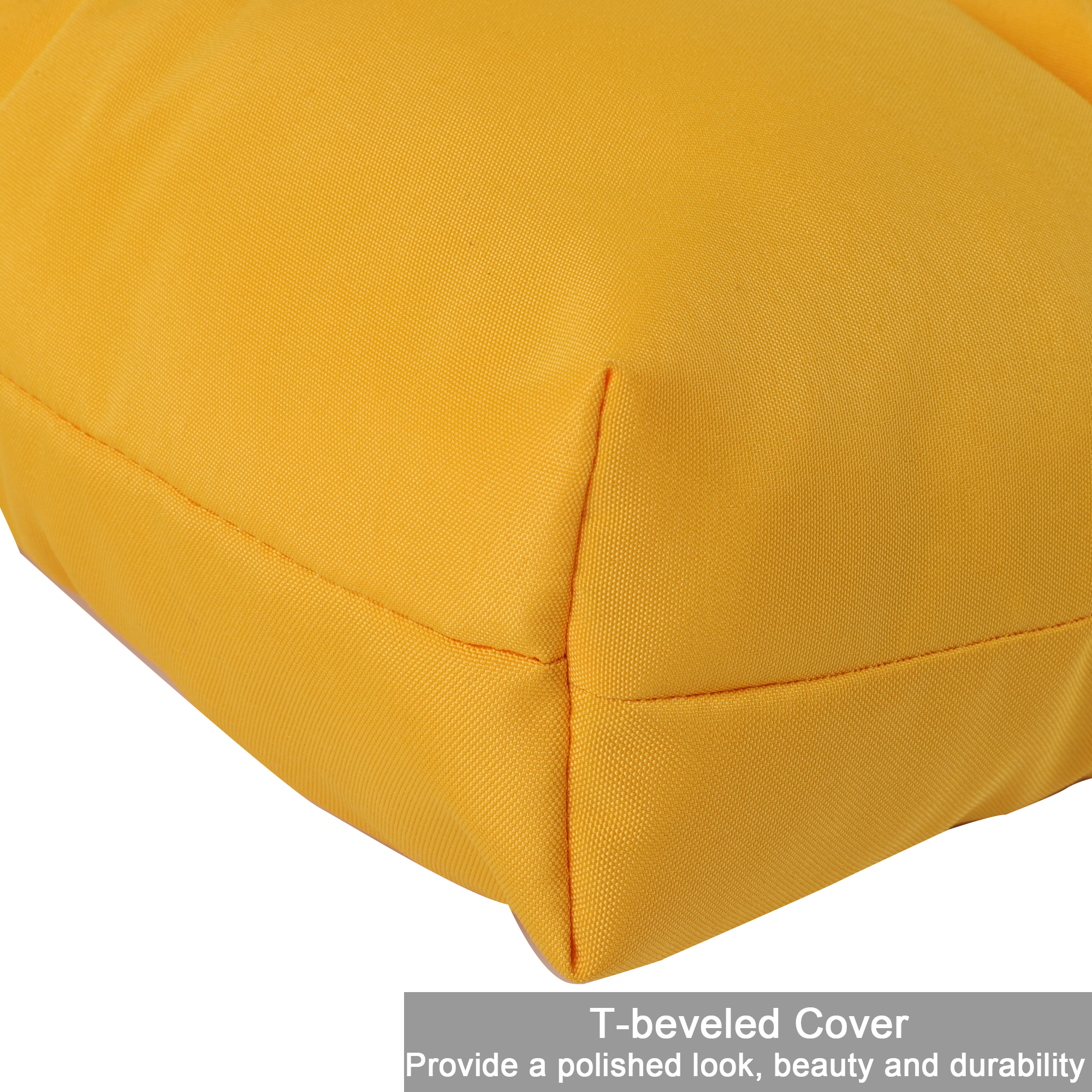 Set of 2 Vibrant Yellow High Back Outdoor Patio Chair Cushions, Tufted Reversible Rocking & Adirondack Seat Pads with Ties