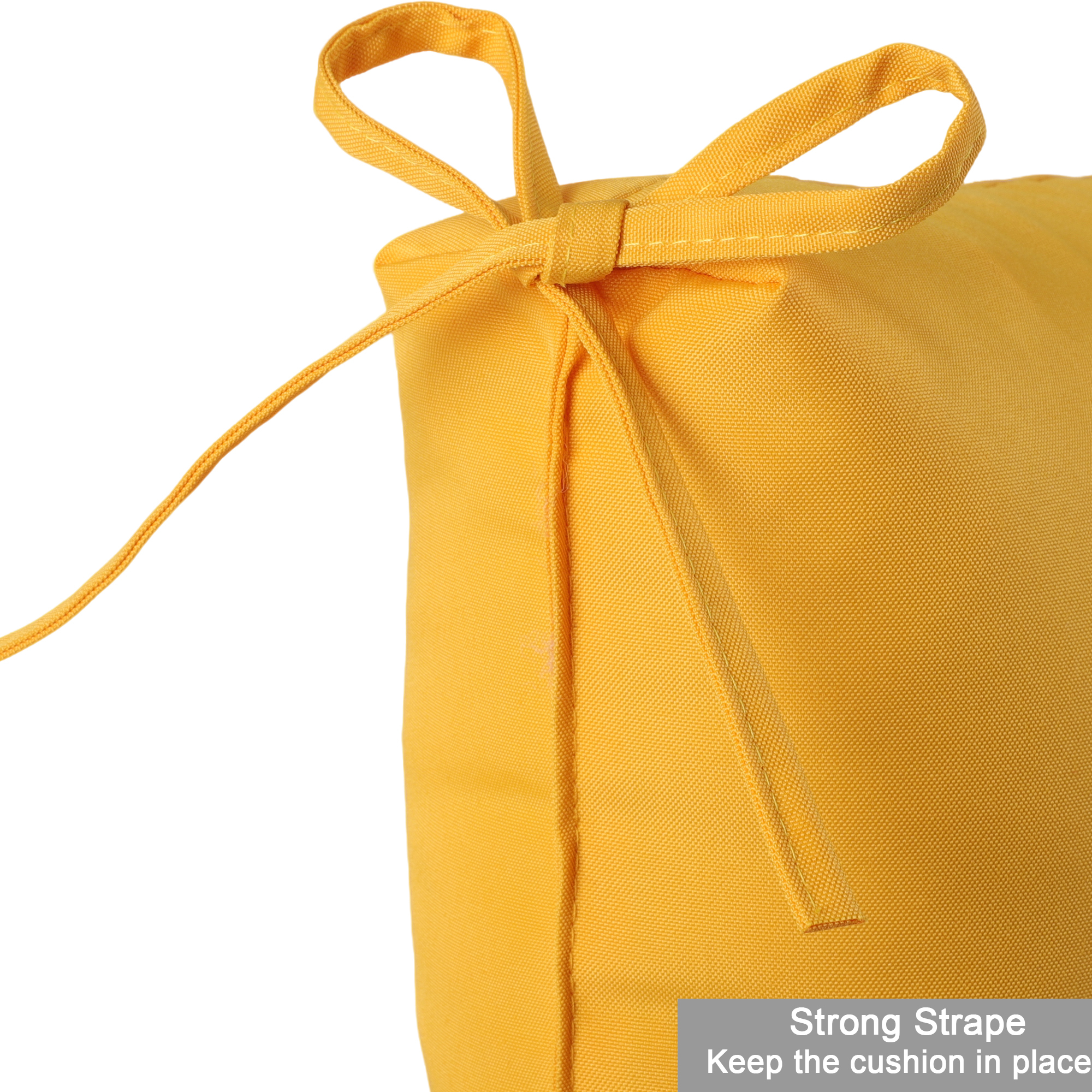 Set of 2 Vibrant Yellow High Back Outdoor Patio Chair Cushions, Tufted Reversible Rocking & Adirondack Seat Pads with Ties