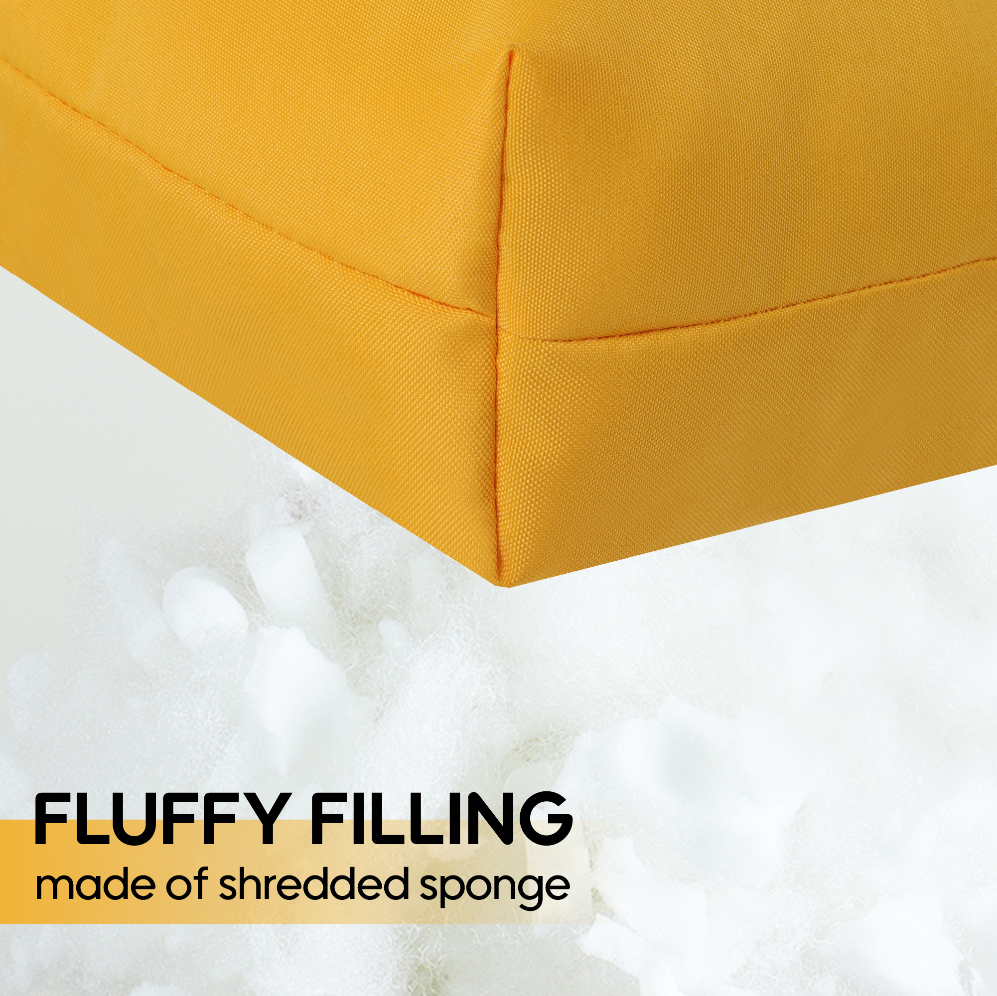Set of 2 Vibrant Yellow High Back Outdoor Patio Chair Cushions, Tufted Reversible Rocking & Adirondack Seat Pads with Ties