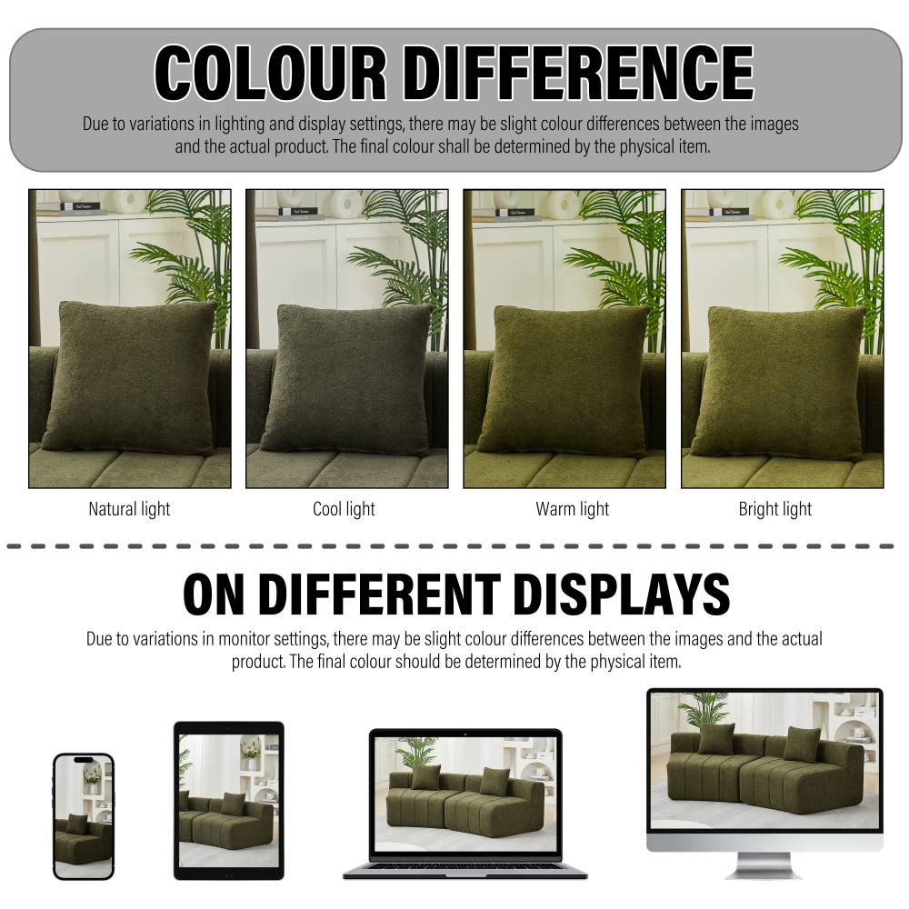 Chenille Curved Sectional Sofa - Semi-Circular Modular Couch with Piano Key Design, Green 6-Seater for Living Room